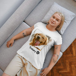 Mascota personalizado foto y nombre camiseta con T