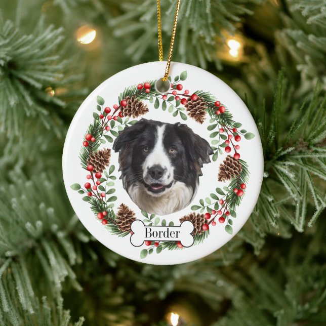 mascota personalizado ornamento del perro collie d (Árbol)