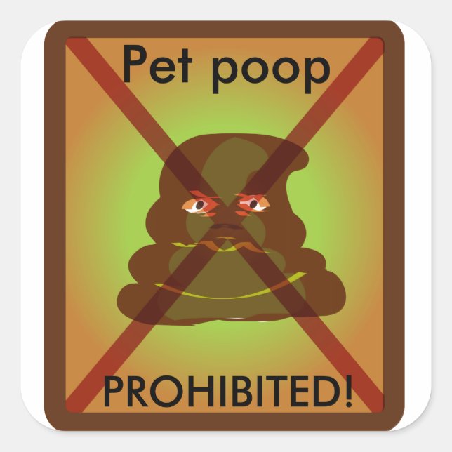 "Mascota poop PROHIBIDO" pegatina de la basura (Anverso)