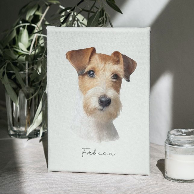 Mascota retrato Personalizado de arte en pared de  (Custom pet portrait. Dog portrait. Cute fox terrier portrait
)