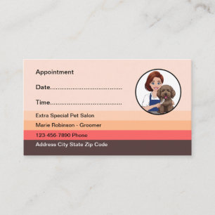 Mascota Salon Trendy Simple Nombramiento Tarjetas 