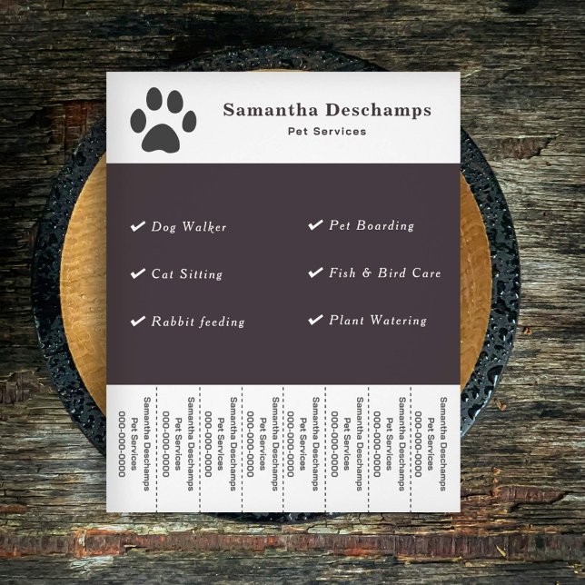 Mascota Services Tear Off Stristris Flyer (Pet Services Tear Off Strips Flyer)