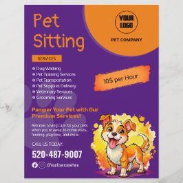 Mascota Sitting Personalizado Flyer