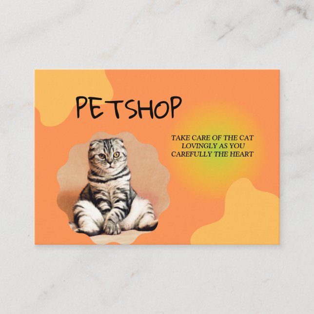 Mascota tienda Tarjeta de atención para gatos, tie (Anverso)