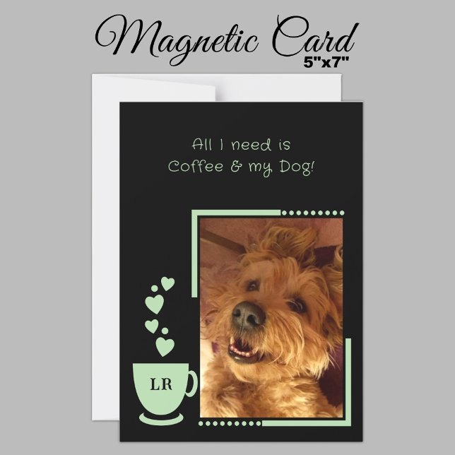 Mascotas de café foto tarjeta magnética verde negr (Subido por el creador)