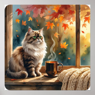 Mascotas de la mañana - Gato con café y deja arte