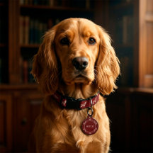 Elegante placa identificativa redonda para mascota