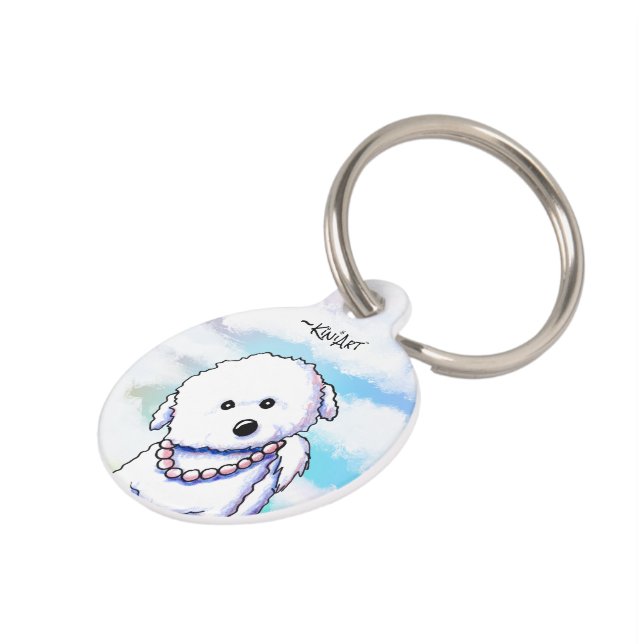 Mascotas KiniArt Bichon Frise Placa de Identificación para  (Lateral)