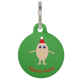 Mascotas Placa de identificación divertida de Navidad para