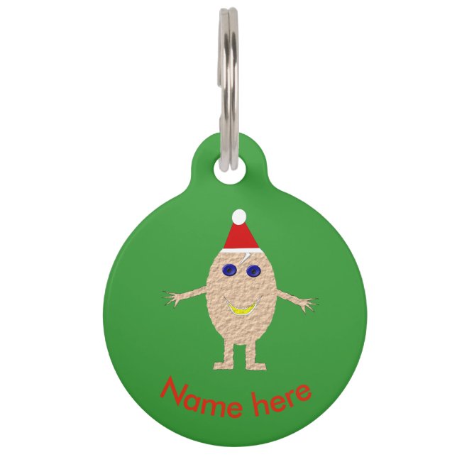 Mascotas Placa de identificación divertida de Navidad para  (Anverso)