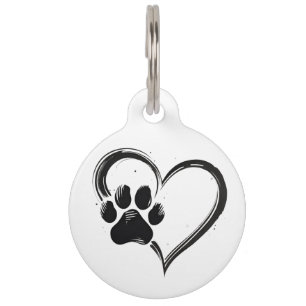 Mascotas Placa de identificación grande para perro con huel