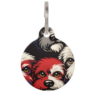 Mascotas Placa de identificación para mascota de arte pop c