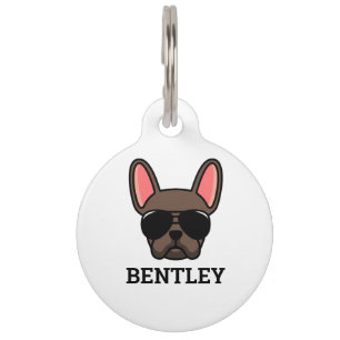 Mascotas Placa de identificación para mascota de Bulldog Fr