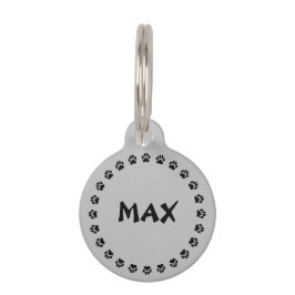 Mascotas Placa de identificación para mascota gris plateado