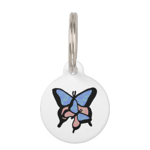 Mascotas Placa de identificación para mascota Mariposas Azu