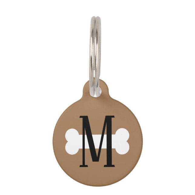 Mascotas Placa de identificación para mascota monogramada c (Anverso)