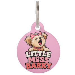 Mascotas Placa de identificación para perrita Lila