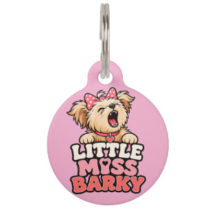 Mascotas Placa de identificación para perrita Lila