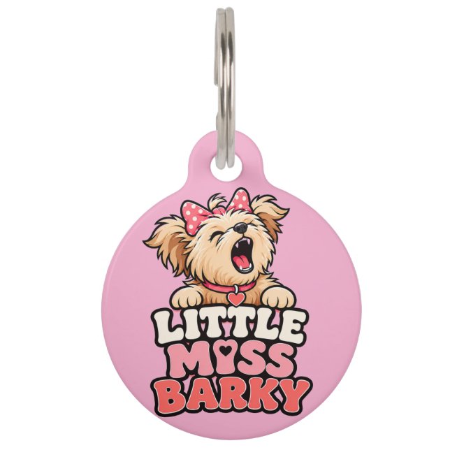 Mascotas Placa de identificación para perrita Lila (Anverso)