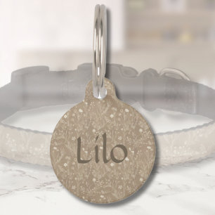 Mascotas Placa de identificación para perro - Botánico marr