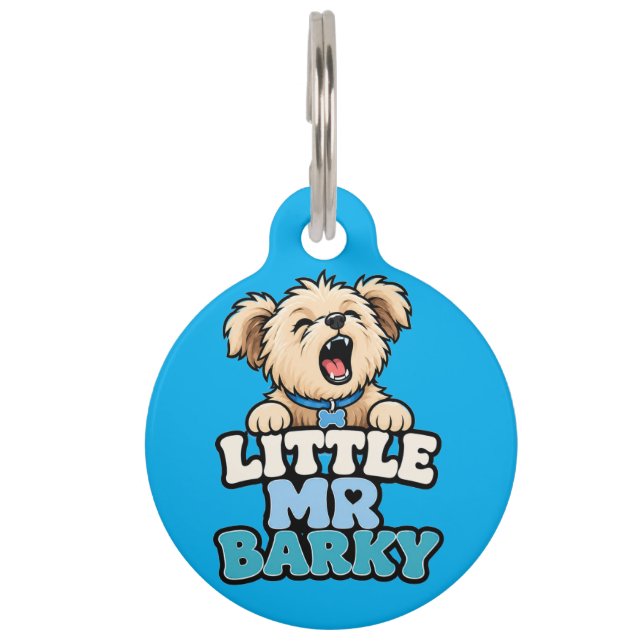 Mascotas Placa de identificación para perro Little Mr Barky (Anverso)