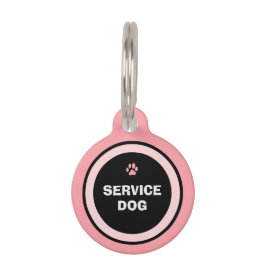 Mascotas Placa de identificación para perro - Rosa y negro 