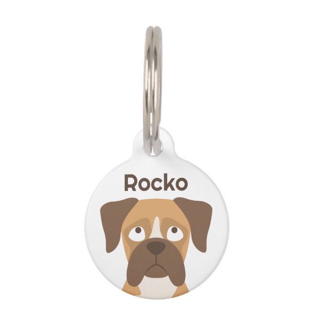 Mascotas Placa de identificación personalizada para perro B (Anverso)
