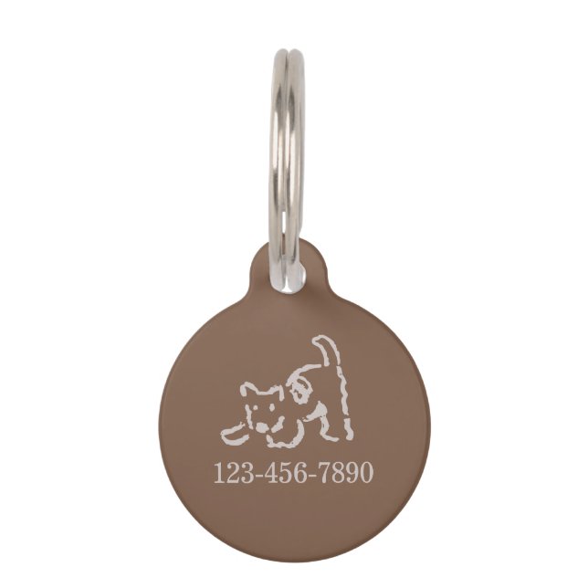 Mascotas Placa de identificación personalizada para perro F (Reverso)