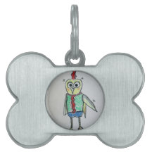 Placa identificativa para mascota con pollo