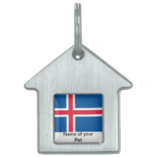 Mascotas Placa para Mascota con Bandera de Islandia