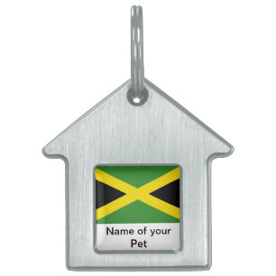 Mascotas Placa para Mascota con Bandera de Jamaica