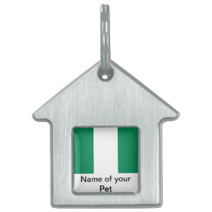 Mascotas Placa para Mascota con Bandera de Nigeria