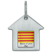 Placa para mascota con la bandera de Cataluña