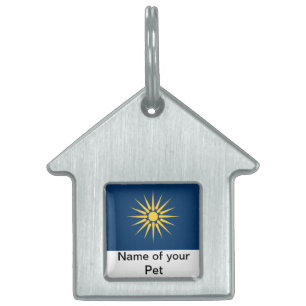 Mascotas Placa para mascota con la bandera de Macedonia, Gr