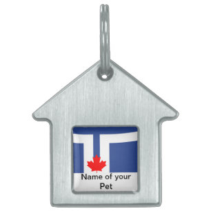 Mascotas Placa para mascota con la bandera de Toronto, Cana