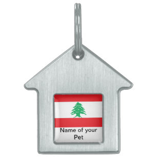 Mascotas Placa para mascota con la bandera del Líbano