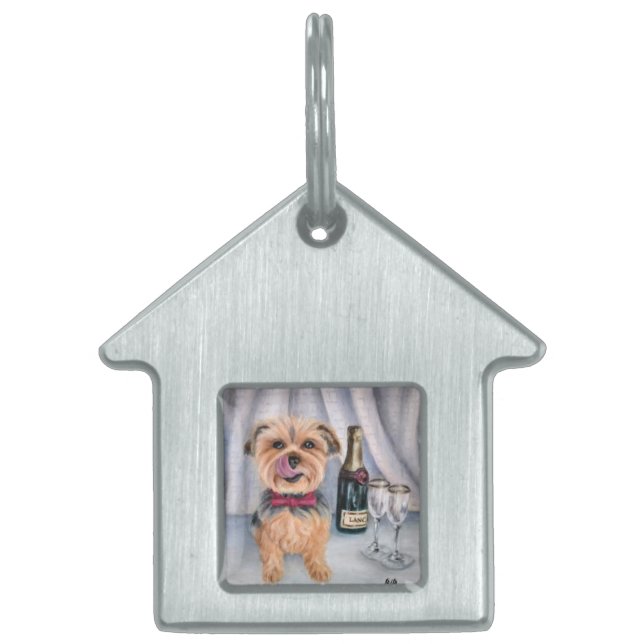 Mascotas Placa para mascota con Yorkie enmarcada (Frente)