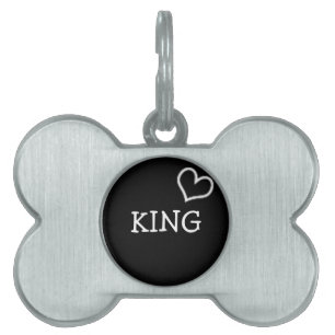 Mascotas Placa para mascota enmarcada con corazón negro