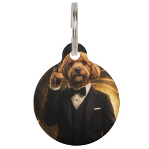 Mascotas Placa para perro Cockapoo James Bond Placa para
