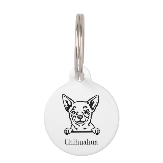 Mascotas Placa personalizada con nombre para perro Chihuahu (Anverso)