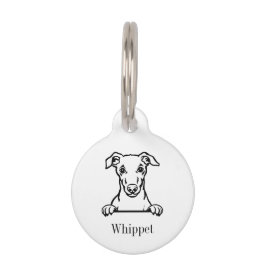 Mascotas Placa personalizada con nombre para perro Whippet