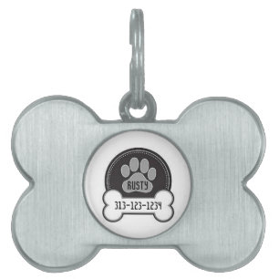 Mascotas Placa Personalizada para Mascota/Pata y Hueso
