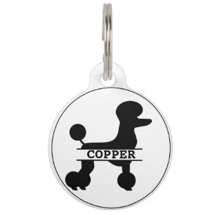 Mascotas Placa redonda personalizada para mascota Caniche