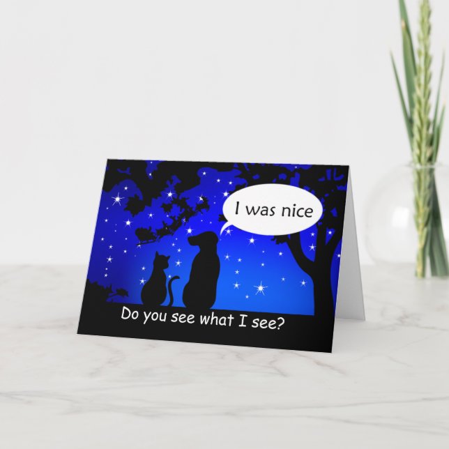 Mascotas ven la tarjeta de saludo de los Navidades (Anverso)