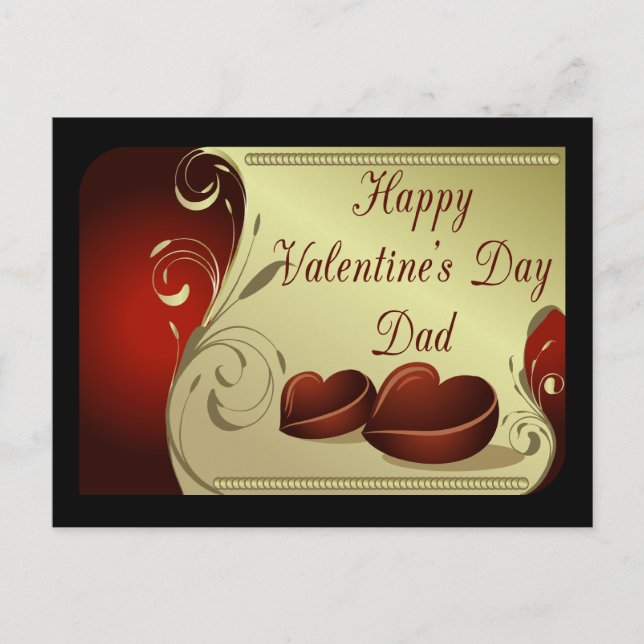 Masculina para la postal de San Valentín de papá (Anverso)