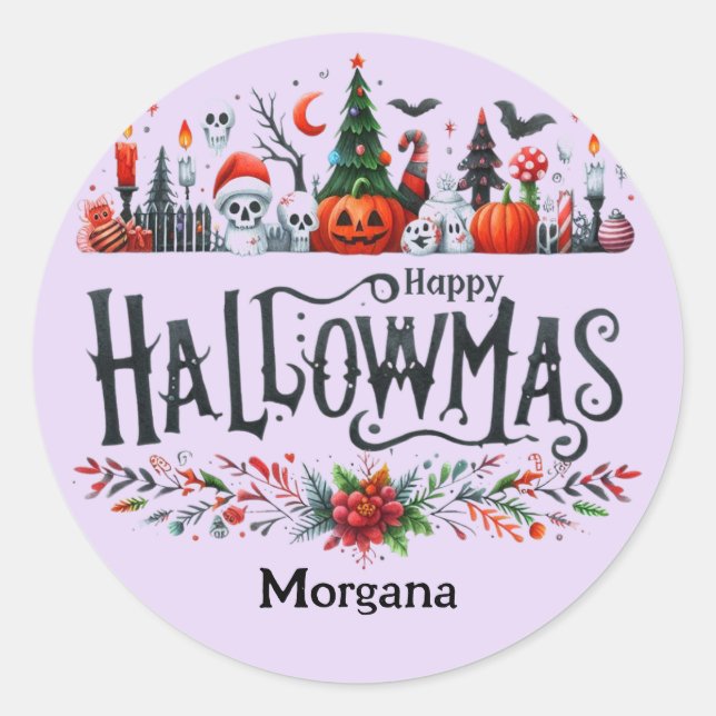 Mashup Pegatinas de Halloween Navidades de Hallowe (Anverso)
