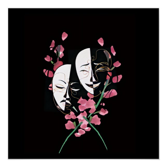 Mask poster - black + white (Anverso)