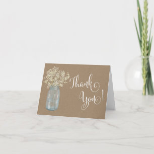 Mason Jar Baby's Breath THank nota