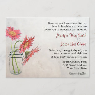 Mason Jar Daisies Invitaciones a la Boda
