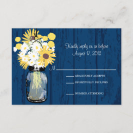 Mason Jar Daisies Sunflowers & Billy Balls RSVP